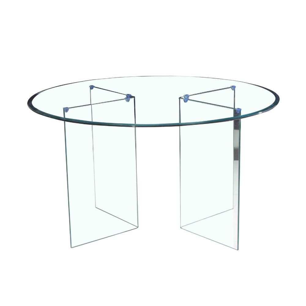 Tavolo rotondo Acacia in vetro temperato 137x137x77 H