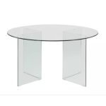 Tavolo rotondo Acacia in vetro temperato 137x137x77 H