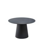 Tavolo rotondo Lauren in ceramica colore nero opaco con venature oro