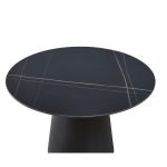 Tavolo rotondo Lauren in ceramica colore nero opaco con venature oro