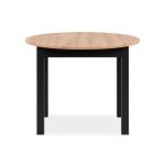 Tavolo rotondo allungabile Coburg 100 in piano quercia e struttura nera 100x76x100 cm.