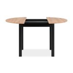 Tavolo rotondo allungabile Coburg 100 in piano quercia e struttura nera 100x76x100 cm.
