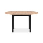 Tavolo rotondo allungabile Coburg 100 in piano quercia e struttura nera 100x76x100 cm.