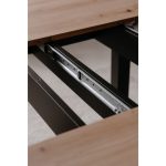 Tavolo rotondo allungabile Coburg 100 in piano quercia e struttura nera 100x76x100 cm.
