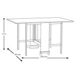 Tavolo salvaspazio Trio pieghevole 140x90x78 cm colore bianco frassinato
