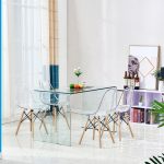 Tavolo scrivania Tamerice in vetro temperato 125x70x75 cm.