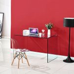 Tavolo scrivania Tamerice in vetro temperato 125x70x75 cm.