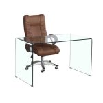 Tavolo scrivania Tamerice in vetro temperato 125x70x75 cm.
