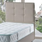 Testiera letto Nova 80x8x110H cm. in ecopelle tortora