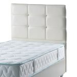 Testiera letto Nova 90x8x110H cm. in ecopelle bianco