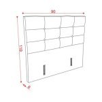 Testiera letto Nova 90x8x110H cm. in ecopelle bianco