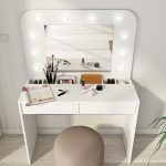 Toeletta da trucco 1780 con specchio luci e cassetti bianco