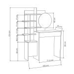 Toeletta da trucco Mup bianca con vani a giorno rovere