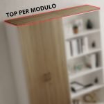 Top 180x45 per modulo ufficio Ibisco noce naturale