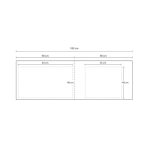 Top bordato  per cucina forato verso destro in avorio 180x60x3.8 cm