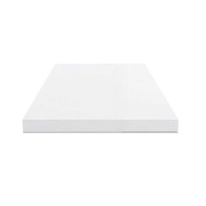 Top tavolo 80x80x4 con bordo poliuterano bianco