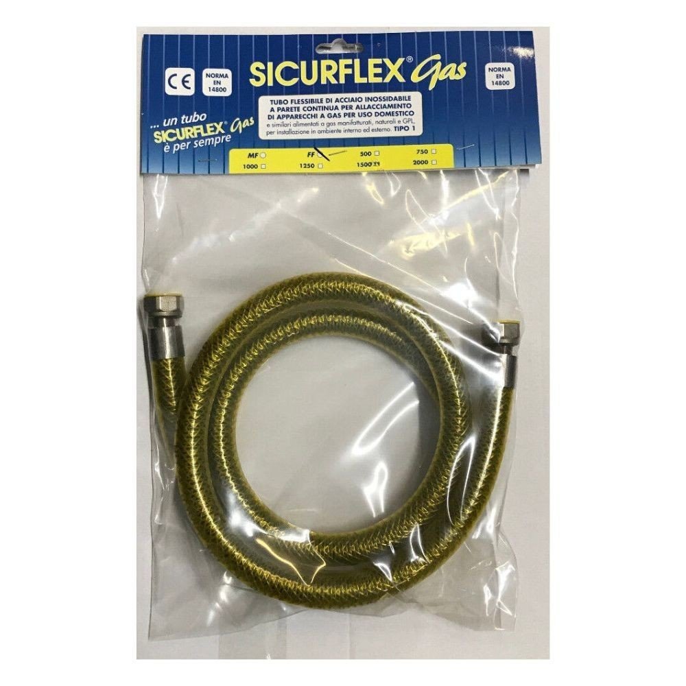 Tubo gas e gpl X10134 da 2 mt acciaio inox ff ½