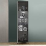 Vetrina Giugi con anta nero frassinato 55x40x203