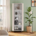 Vetrina Marini con anta e ripiani in vetro struttura cashmere