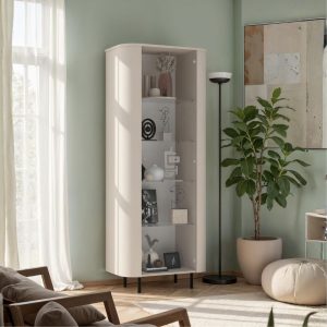 Vetrina Marini con anta e ripiani in vetro struttura cashmere