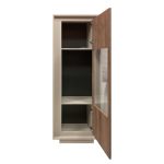 Vetrina Open con anta noce mercure e cashmere