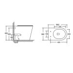 WC a pavimento YJ-3380MW in bianco opaco 36x56x40 cm.