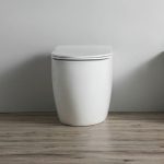 WC filo muro FT53A a pavimento in ceramica 52.5x37x41H cm. bianco