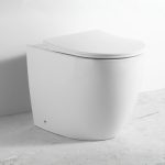 WC filo muro FT53A a pavimento in ceramica 52.5x37x41H cm. bianco