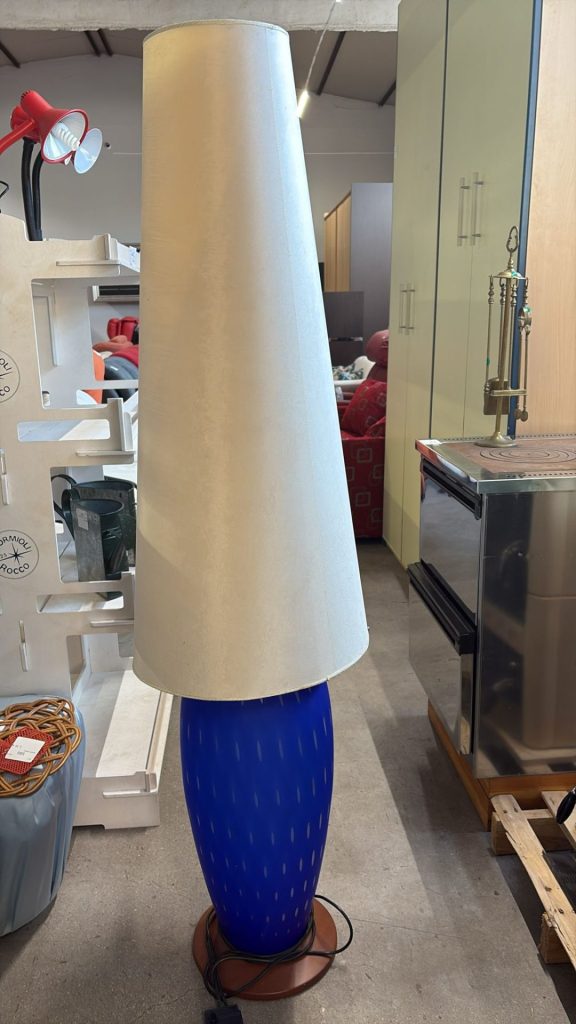 Piantana Vetro Blu-capello Bianco Nuovo da esposizione 2497/U