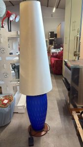 Piantana Vetro Blu-capello Bianco Nuovo da esposizione 2497/U