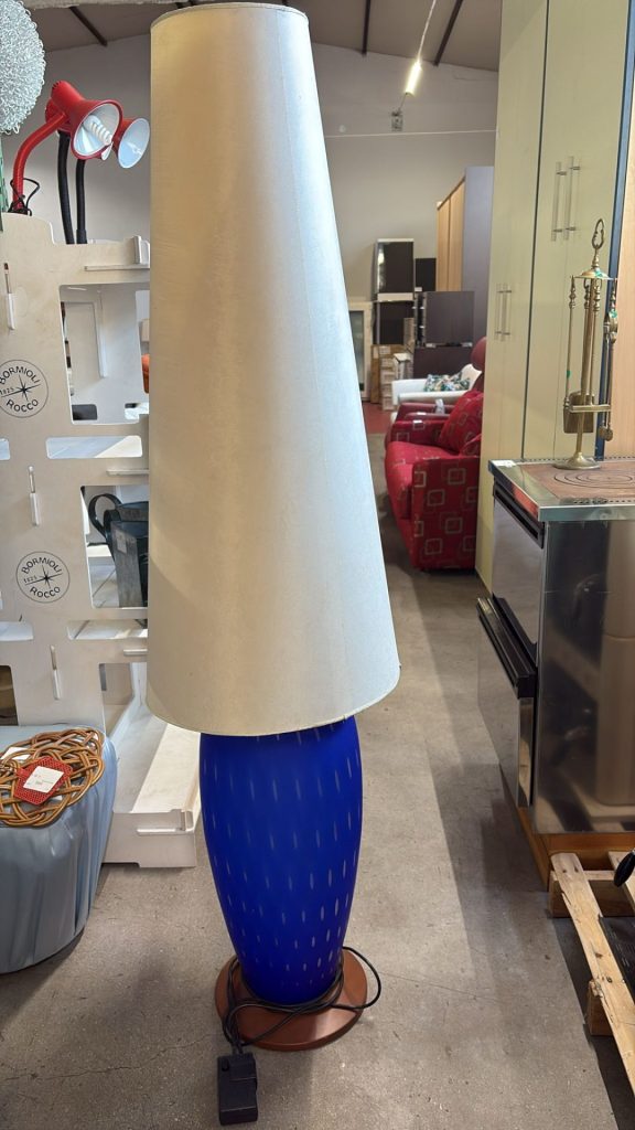 Piantana Vetro Blu-capello Bianco Nuovo da esposizione 2497/U