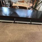 Porta tv nero con vassoio in acciaio Usato: 2348