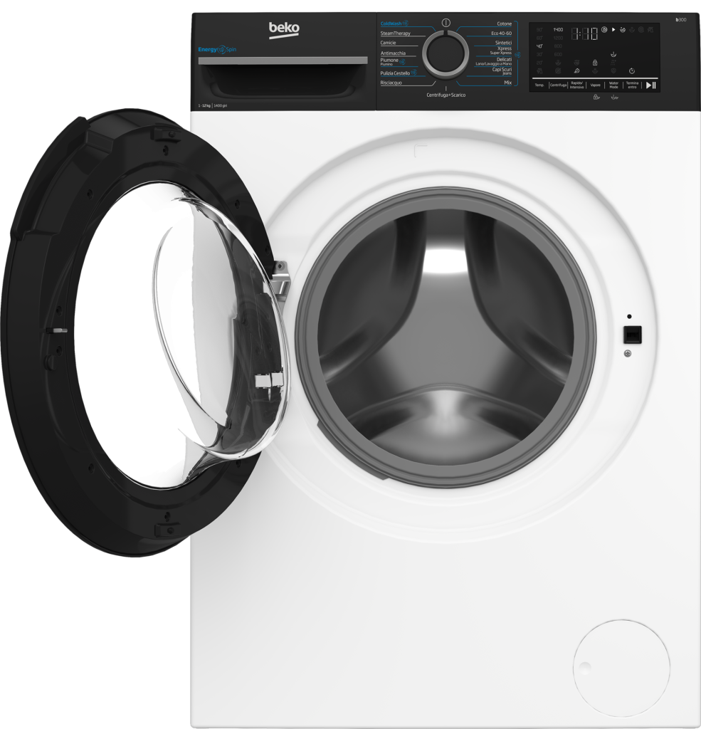 BMGWT41241B - BEKO - LAVATRICE CF 12KG 1400G A INV DISP VAP OBLO NERO