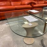 Tavolino Da Salotto Con Piano In Vetro,base Legno NUOVO DA ESPOSIZIONE 723/U