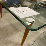 Tavolino In Vetro Temperato Con Gambe In Legno NUOVO DA ESPOSIZIONE 724/U