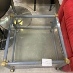 Tavolino Basso In Vetro E Metallo Grigio E Ottone USATO 733/U