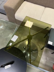 Tavolino In Metallo Cromato E Vetro Fumè Vintage  USATO 720/U