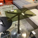 Tavolino In Metallo Cromato E Vetro Fumè Vintage  USATO 720/U
