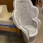 Poltrona Pavone In Vimini Bianco Vintage USATA 667/U