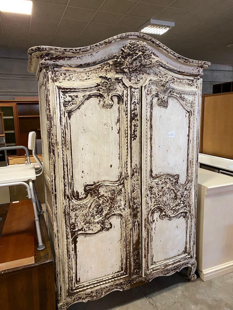 Armadio Finitura Bianca Decapata Stile Provenzale Usato 723
