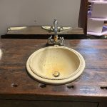 Banco In Massello Con Doppio Lavabo E Rubinetteria Usato 426