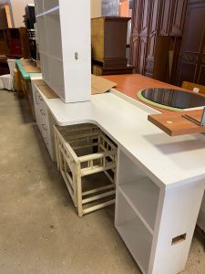 Scrivania Lunga Con Libreria E Cassettiera USATA 1084/U
