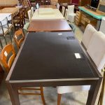 Tavolo Con Piano Vetro Colore Tinta Caffè USATO 880/U