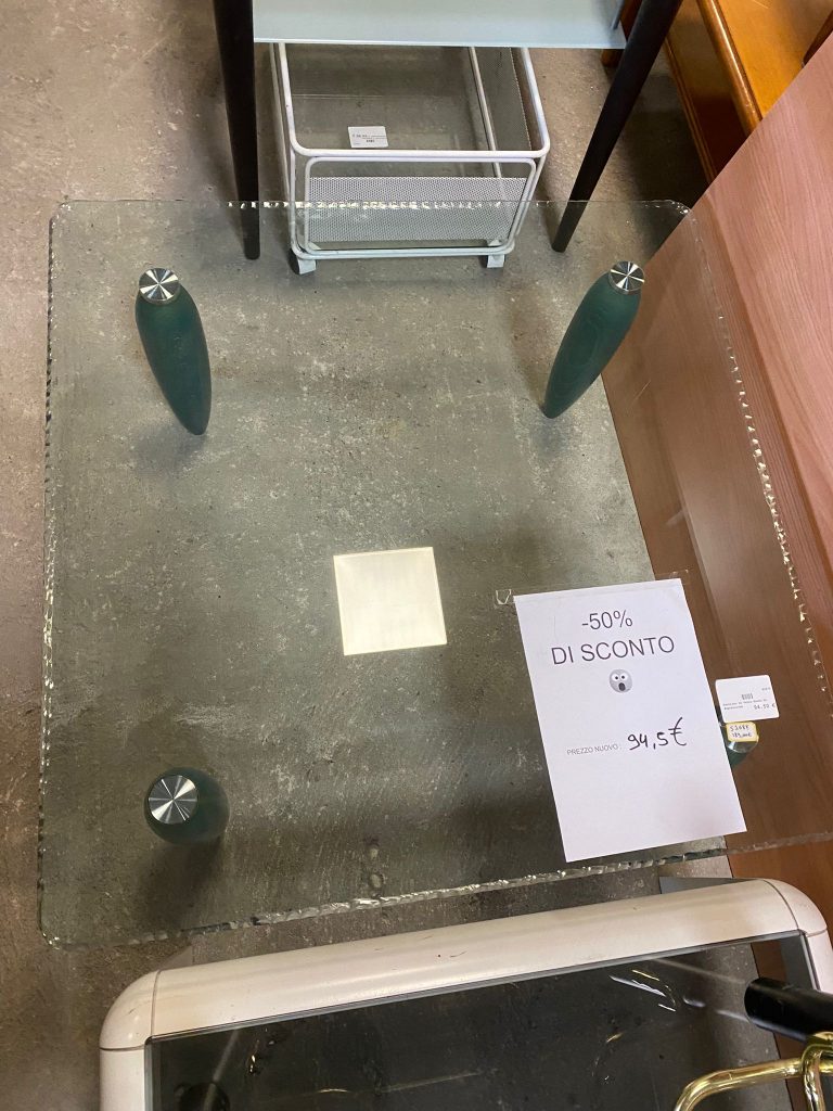 Tavolino In Vetro NUOVO DA ESPOSIZIONE 829/U