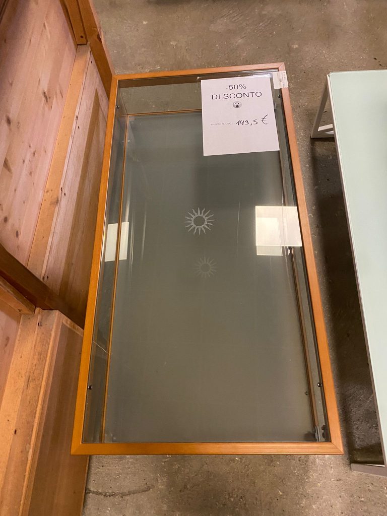 Tavolino Da Soggiorno In Legno E Vetro NUOVO DA ESPOSIZIONE 722/U