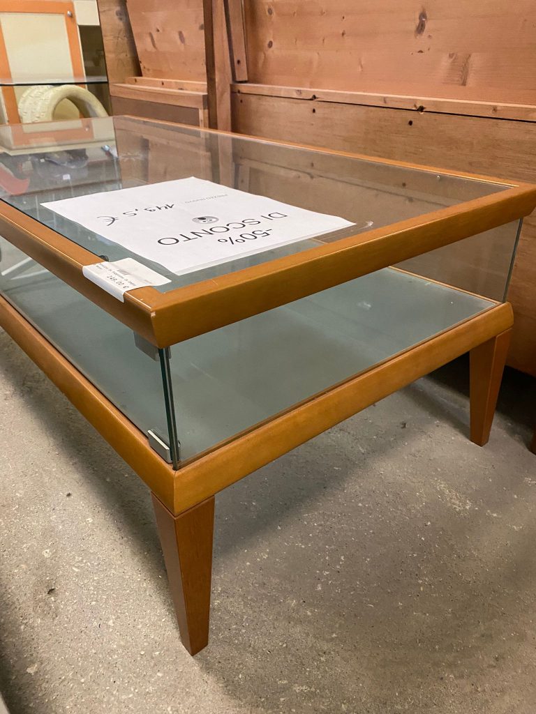 Tavolino Da Soggiorno In Legno E Vetro NUOVO DA ESPOSIZIONE 722/U