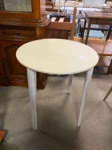 Tavolino Rotondo Bianco Con Gambe In Legno USATO 715/U