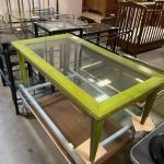 Tavolino In Legno Verde Con Vetro  USATO 837/U