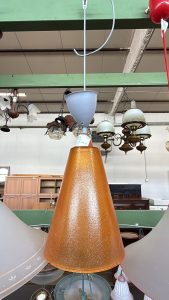 Lampadario Vetro Cono Arancione Usato 2034