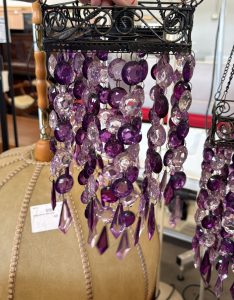 Lampadario Con Cristalli Color Viola Usato 2460/U